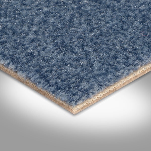 Teppichboden blau Meterware mit Velours Oberfläche und Textilvlies Rücken 400 cm Breite (Meterware)
