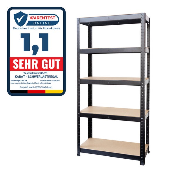 FLOORDIREKT Schwerlastregal - Universal einsetzbar - Schwarz - 150 x 70 x 30 cm - Bis 1325 kg Traglast