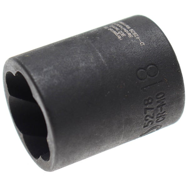 BGS Spiral-Profil-Steckschlüssel-Einsatz / Schraubenausdreher Antrieb Innenvierkant 10 mm (3/8) SW 18 mm - 5278