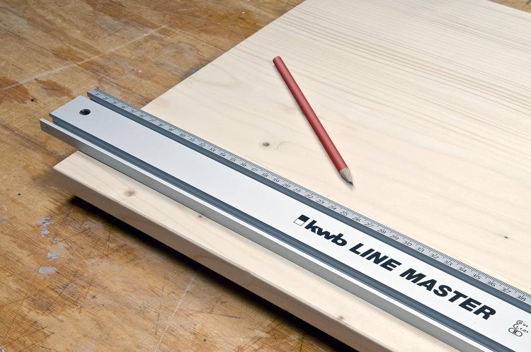 kwb LINE MASTER Präzisionslineal  800-mm Universal-Führungsschiene für Kreissäge, Stichsäge und Oberfräse & 784900 LINE MASTER Lineal-Verbinder  Verbindungsstück für zwei oder mehr Führungsschienen