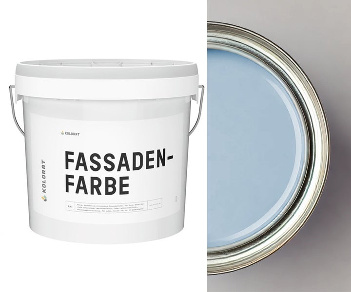 Kolorat Fassaden- & Sockelfarbe - Hellblau K/27-8-7-12/T – 10L Hochwertige Fassadenschutz, Sockelfarbe, Silikonharzfassadenfarbe, wasserabweisend, wetterbeständig, farbtonstabil, für Fassaden und Sockel im Außenbereich