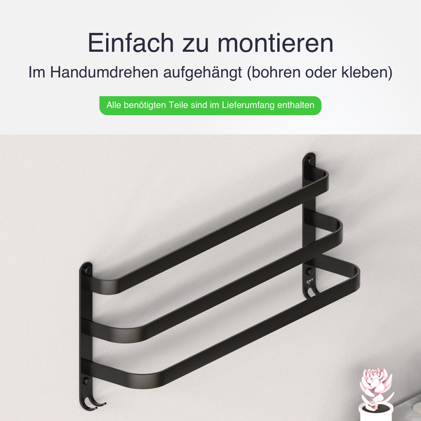 EAVY Badetuchhalter Edelstahl Schwarz 60cm