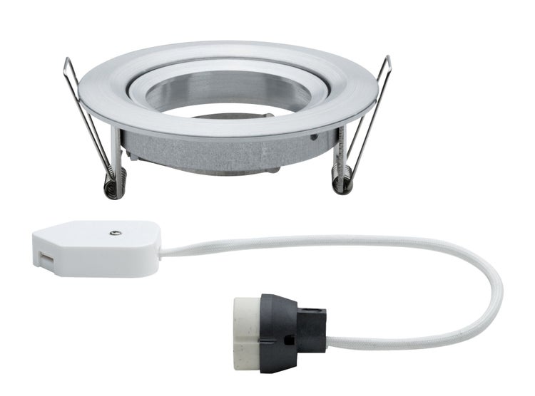 Einbauleuchte Nova schwenkbar rund 84mm 50° GU10 max. 35W 230V dimmbar Alu gedreht