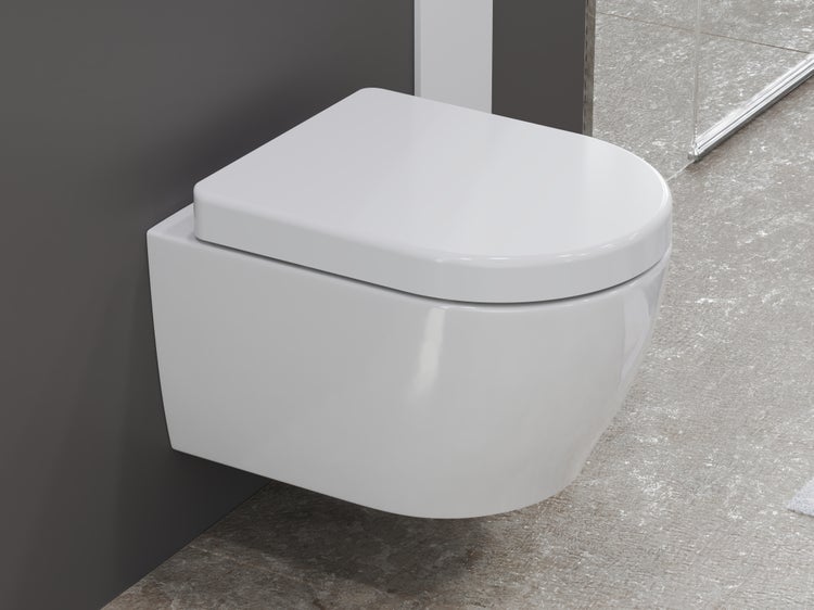 Aqua Bagno Design Hänge-WC ABWCSR001 – Spülrandlos – Keramik – mit Softclose-Sitz