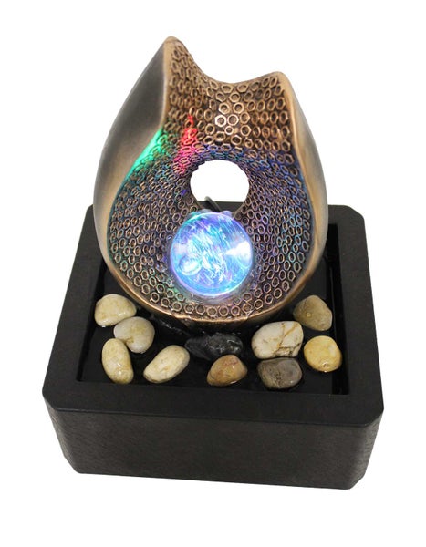 Zimmerbrunnen Tischbrunnen FoAnelli Kupfer Rgb Led 26 cm 11114