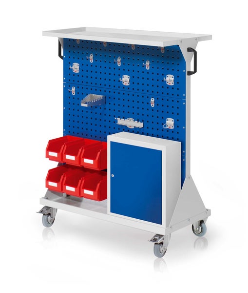 Werkzeugwagen mit Lochwand, Ablage und Werkzeug