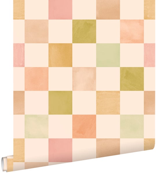 Tapetenrolle mit geometrischem Karomuster