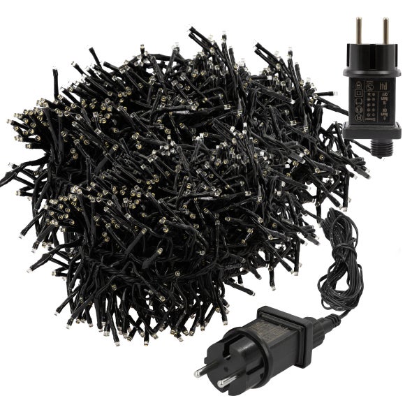 ECD Germany LED Büschel Lichterkette 14,5m 2016 LEDs Warmweiß, Strombetrieb, IP44 Wasserdicht, Innen/Außen, Weihnachtsbeleuchtung Weihnachtsbaum Cluster Lichterkette Büschellichterkette Büschelkette