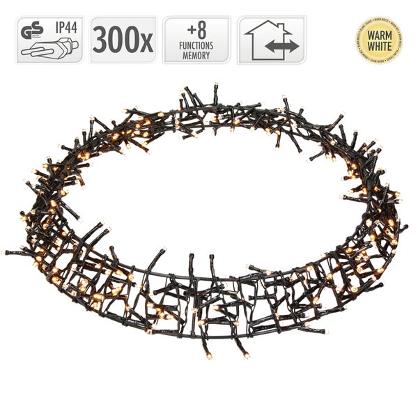 ECD Germany Lichterkranz 300 LEDs, Ø 38cm, Warmweiß, IP44, Türkranz, Fensterkranz, Weihnachtsdeko, Kranz, Weihnacht Ring, Fensterlicht, Weihnachten, Weihnachtsdekoration, Weihnachtsbeleuchtung