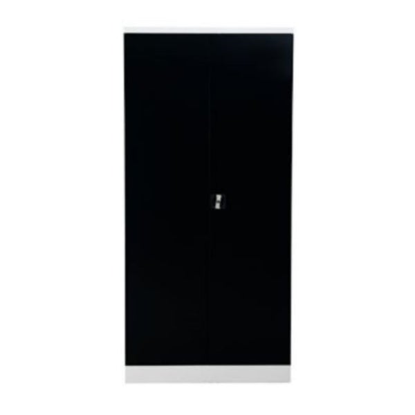PROREGAL Stahlschrank Bee 6 Fachböden HxBxT 195 x 92 x 60 cm Pulverbeschichtetes & Verstärktes Fachbodenmaterial Weiß & Schwarz