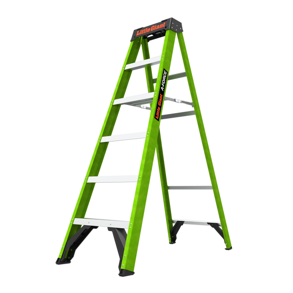 Little Giant A-FORCE Stehleiter aus Glasfaser mit Stufen für professionelle Arbeiten