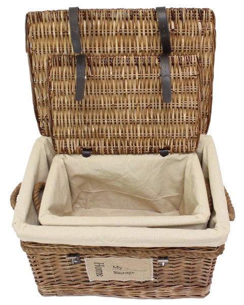 FRANK FLECHTWAREN | Universaltruhe My Storage, 2er Set, WEIDE, BAUMWOLLE, POLYESTER, 45 x 30 x 32 cm, 56 x 38 x 37 cm