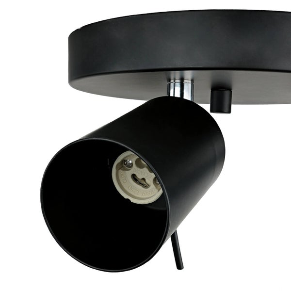 Schwarzer Deckenspot mit Lampenfassung