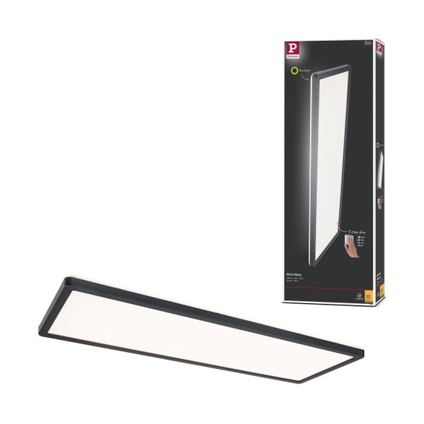 LED Panel 3-Step-Dim Atria Shine Backlight eckig 580x200mm 22W 1800lm 3000K Schwarz dimmbar