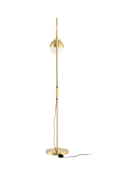 Klassische Stehlampe in Gold, Wohnzimmer Lampe Glas Kugel 160 cm | Wohnzimmer Esszimmer Leuchte