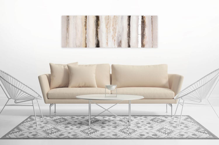 Handgemaltes Gemälde Acrylfarbe 150x50cm Beige