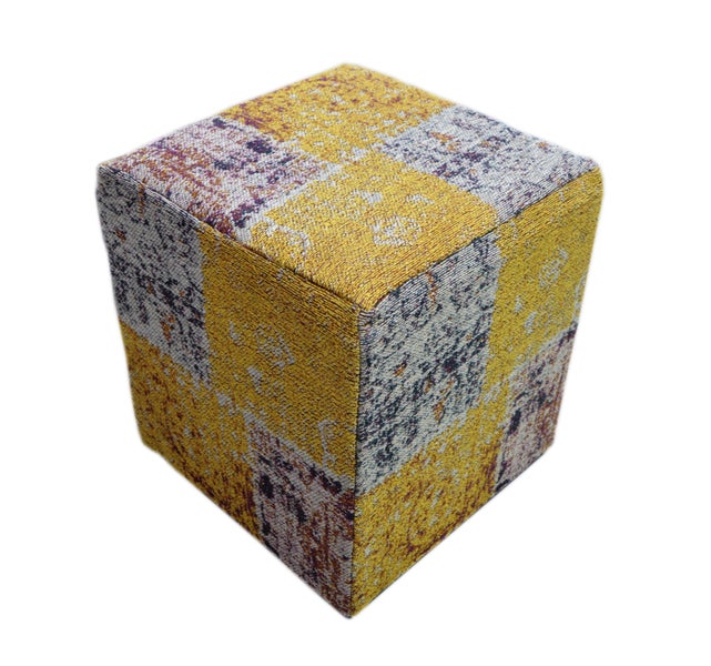 Pouf Hocker handgefertigt Multi Quadrat 42 cm