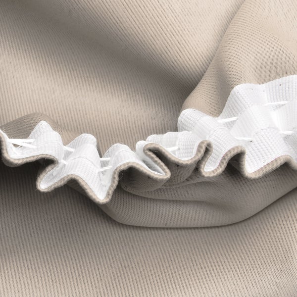 Beautissu Amelie BK Vorhang mit Kräuselband 140x245cm Creme (2tlg)