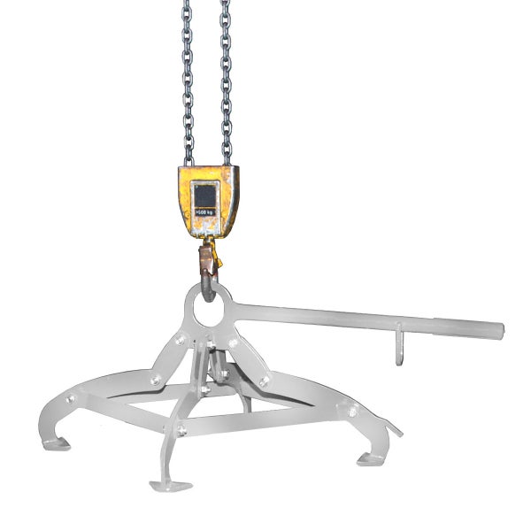 Steingreifer mit Kette und Wiegevorrichtung für Hebearbeiten