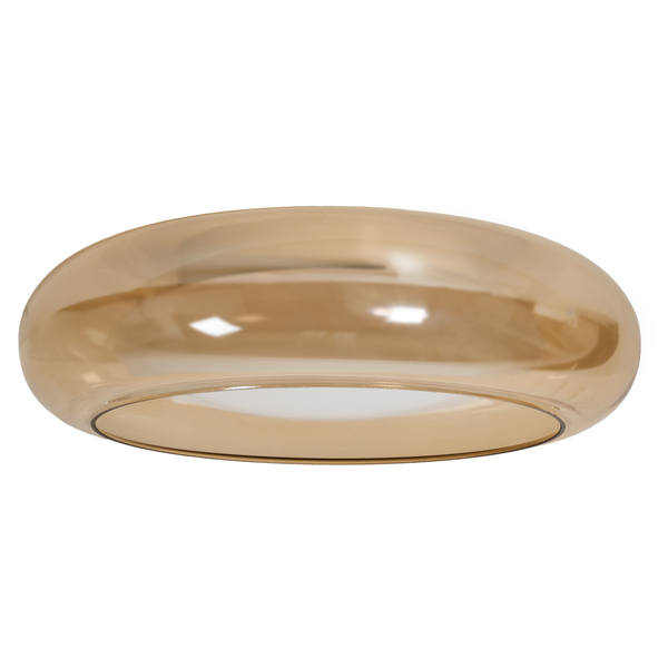Runde Deckenleuchte aus Glas in flacher Form für eine gleichmäßige Lichtverteilung