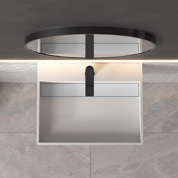 Stilform Wandwaschbecken 60×46×13 cm | aus Mineralguss | Weiß matt