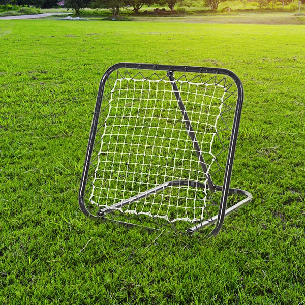 HOMCOM Fußball Rebounder, klappbar Kickback Tor, Rückprallwand Netz für Baseball, Basketball, Verstellbar in 5 Stufen, 78 x 84 x 65-78 cm, Metall, Schwarz