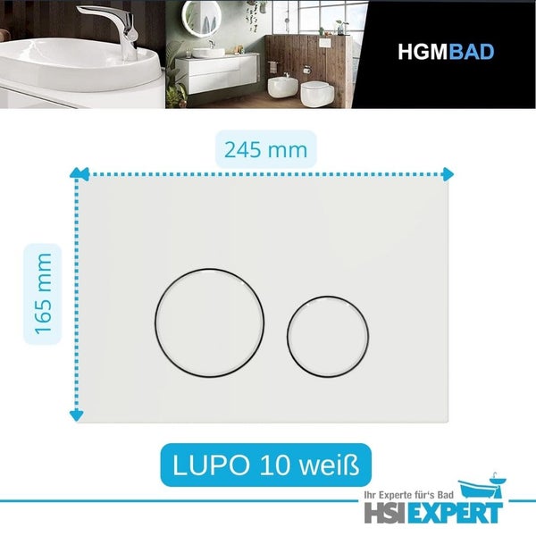 Lupo 10 Betätigungsplatte für Spülkasten, Abmessungen 245 x 165 mm