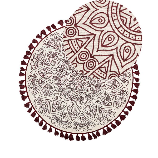 Teppich AYAKLI Rot ø 120 cm Baumwolle