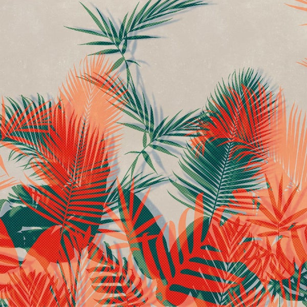 Dekorative Tapete mit tropischem Blattmuster