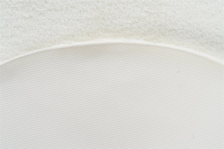 Hochflor Teppich Kassian Weiß Uni Ø 100 cm