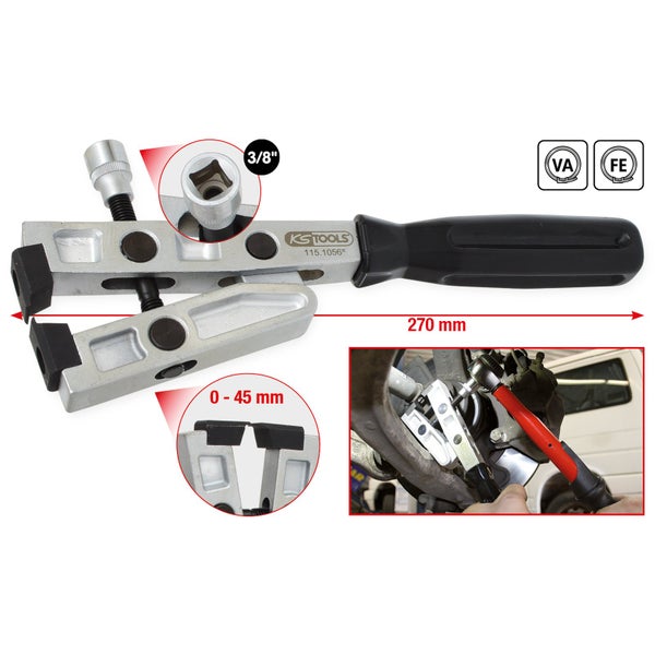 KS Tools Spurstangenkopf Abzieher mit einer Größe von 270 mm und einem Spannbereich von 0 bis 45 mm