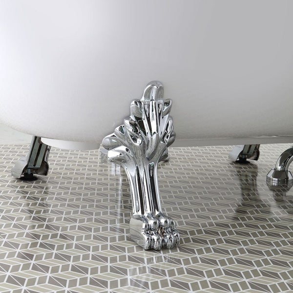 Klassische freistehende Badewanne mit silbernen Füßen | Romantica