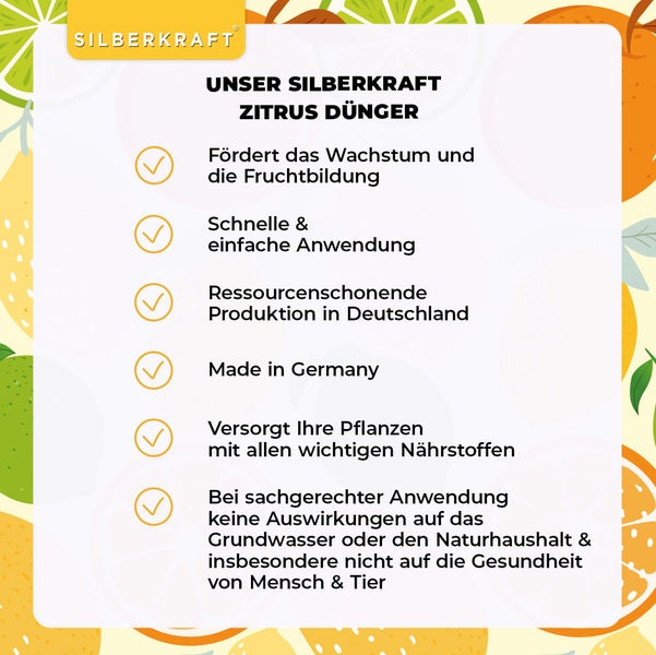 SILBERKRAFT Zitrusdünger – Für Zitronen & Co. – NPK Flüssigdünger – 1 Liter