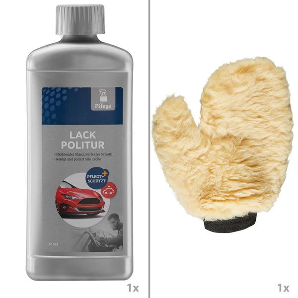 28-teiliges Exzenter Poliermaschinen-Set tectake  inklusive Lackpolitur, 2 Mikrofasertüchern, Wischer, Schwamm, Handschuh und 2 Ersatzkohlen 810 W schwarz/rot