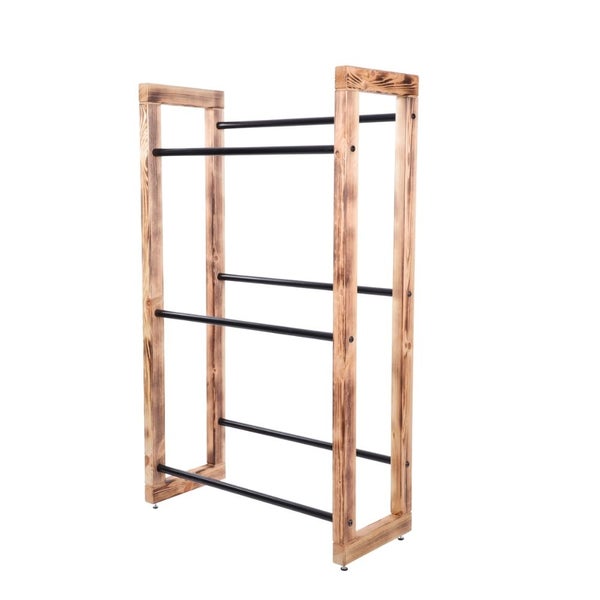 PROREGAL Getränkekistenregal HARZ HxBxT 137x82x35cm 6 Kisten auf 3 Ebenen Massives Kiefernholz Gebrannt