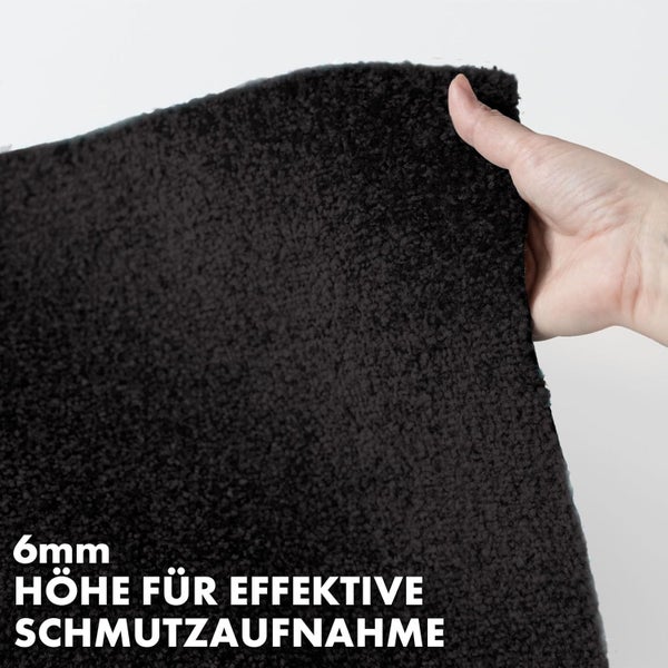 FLOORDIREKT Fußmatte Domenico - stilvolle & praktische Schmutzfangmatte - Schwarz - 50 x 80 cm