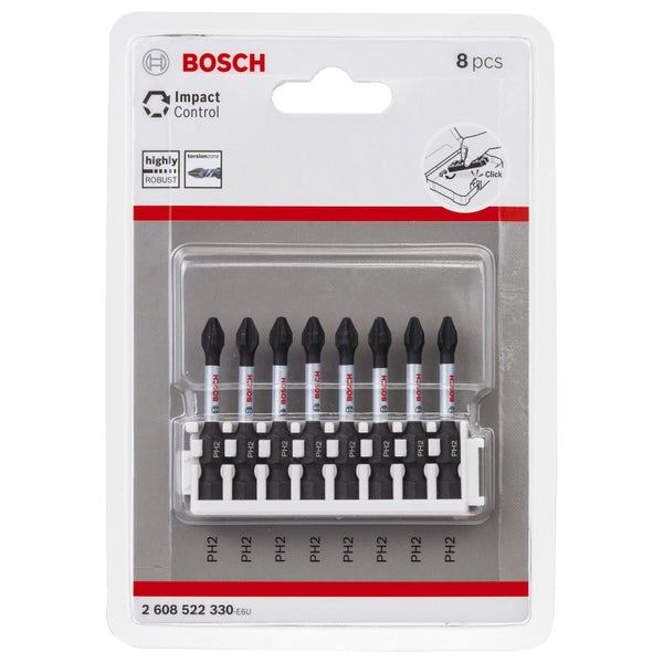 Bosch Impact Control Schrauberbits Set PH2, 8-teilig
