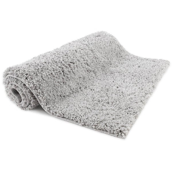 FLOORDIREKT Badematte Sky Soft - Reckteckig - Rutschhemmende Rückseite - Silbergrau - 50 x 60 cm