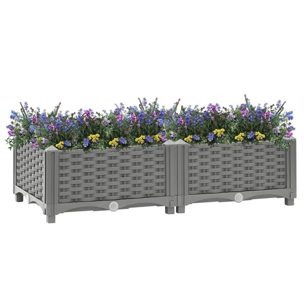 Blumenkasten im Rattan-Design