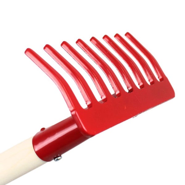 Kinderrechen (Metall) mit Holz-Stiel - Rot