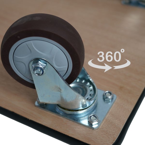 PROREGAL MegaDeal 2x Transportroller 4 Rollen HxBxT 15x40x60 cm Traglast 500kg Gummibelag