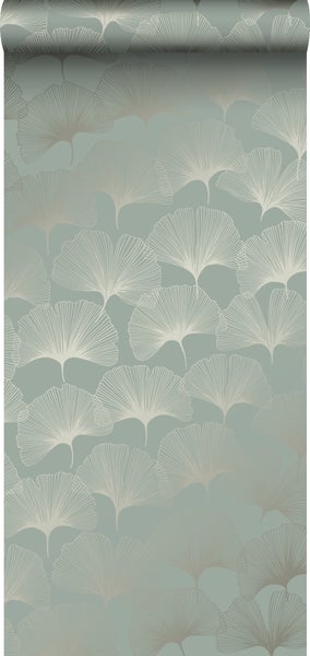 Origin Wallcoverings Tapete Ginkgoblätter Salbeigrün - 53 cm x 10.05 m - 347733