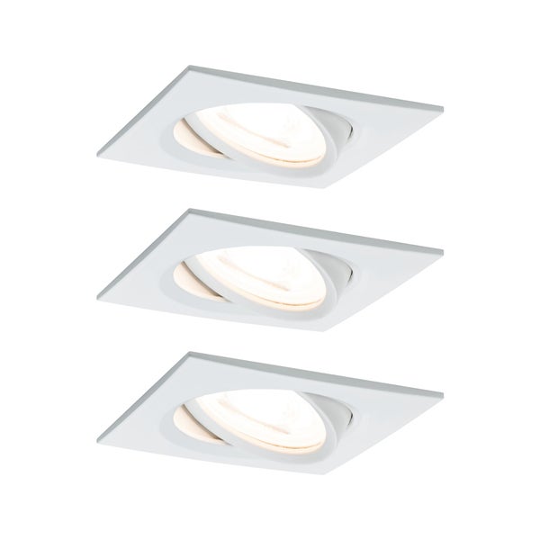 LED Einbauleuchte 3-Step-Dim Nova Basisset schwenkbar eckig 84x84mm 50° GU10 3x6,5W 3x460lm 230V dimmbar 2700K Weiß matt