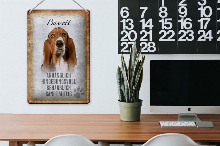 Blechschild Spruch 20x30cm Bassett Hund Schild