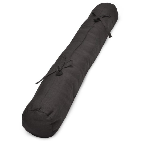 Längliches, schwarzes Nackenkissen mit Bändern