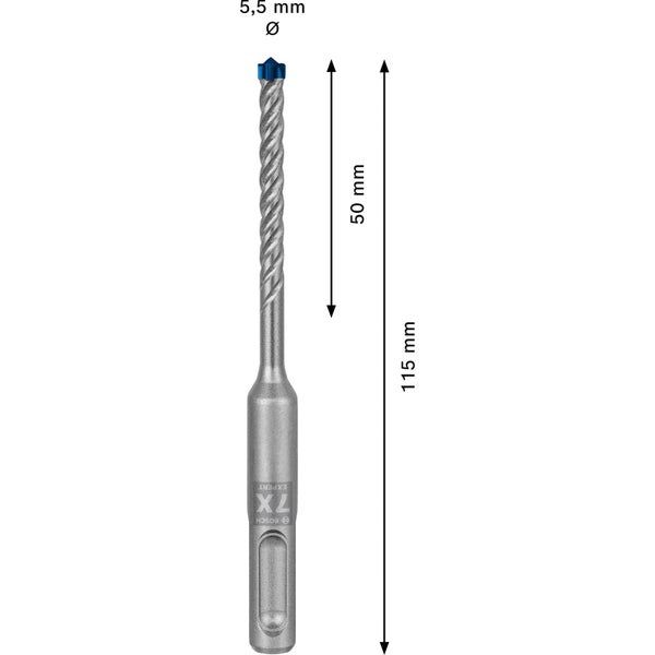 Bosch Expert 7X Hammerbohrer mit einer Länge von 115 mm und einem Durchmesser von 5,5 mm