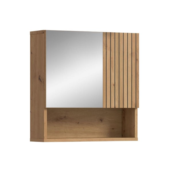 Spiegelschrank aus Holz mit offenem Fach