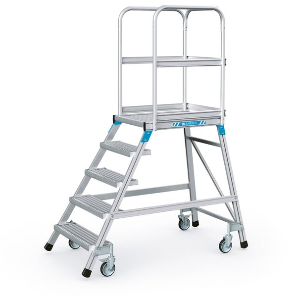 Rollgerüst mit fünf Stufen und Geländer