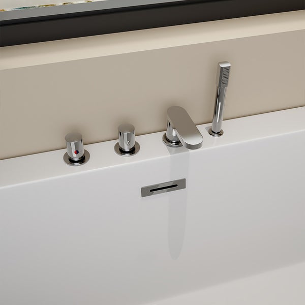 Home Deluxe Badewanne AMBER - 170 x 58 x 80 cm inkl. Ablauf & vormontierte Armaturen  | Acryl-Badewanne, Spa