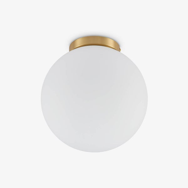 Lindby Deckenlampe Meriala in Weiß aus Glas (1 flammig, E27) - Deckenleuchte Lampe Wohnzimmerleuchte